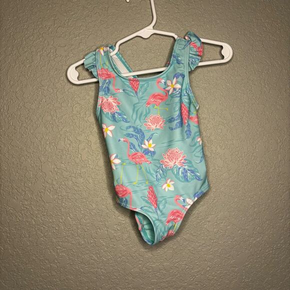 Tommy Bahama Girls 12 Month Swimsuit One Piece Flamingo - Picture 1 of 5